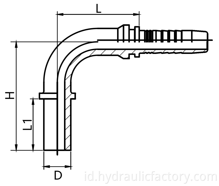 90 Degree Metric Standpipe Straight Hydraulic Fittings Drawing